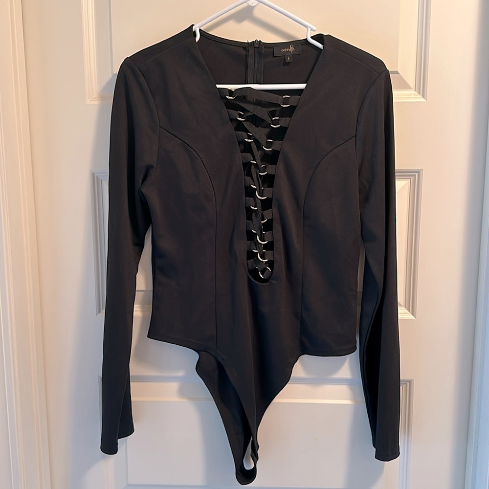 Long Sleeve Lace Up Bodysuit